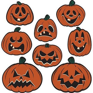 Set of 8 Diecut Vintage Inspired Jack O Lanterns