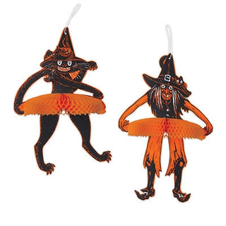 Vintage Cat and Witch Tutu Tango Dancers, Original Art from 1929