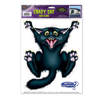 Window Cling, Crazy Black Cat