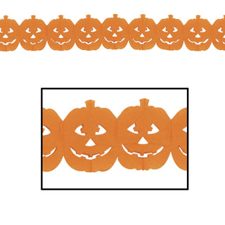 Halloween Tissue Garlands, 12' each, Pumpkins and Skulls