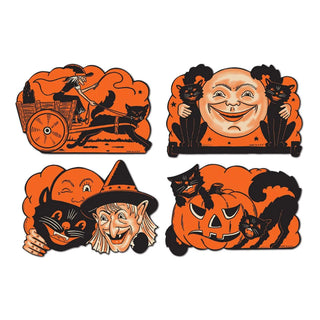 Vintage Witch and Black Cat Cutouts