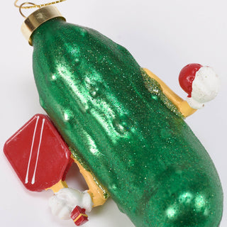Pickleball Glass Ornament