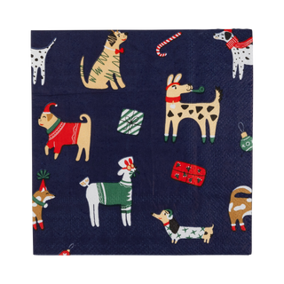 Christmas Dogs Cocktail Napkin