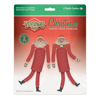 Christmas Vintage Tissue Santa Dancers