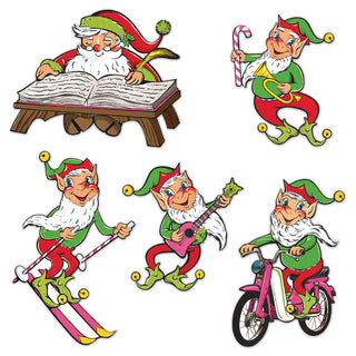 Vintage Christmas Santa & Elves Cutouts Diecuts
