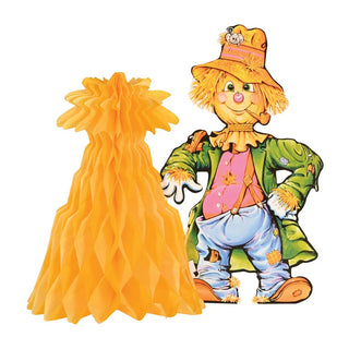 Honeycomb Centerpiece Scarecrow and Corn shock