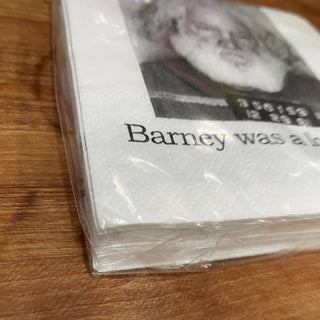 Cocktail Napkins, Barney was a lost Claus.