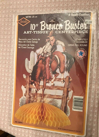 10" Bronco Buster Cowboy Art Tissue Centerpiece