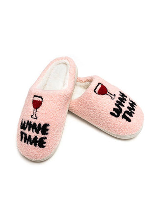 Indoor / Outdoor Slippers - "Wine Time" - Pink