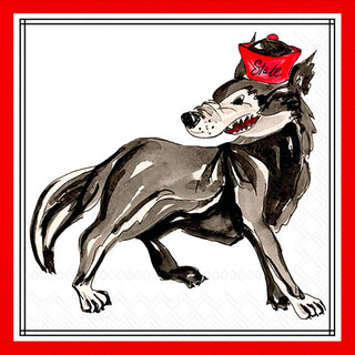 Paper Cocktail Napkins 20 Ct Red Wolf Hometown Pride