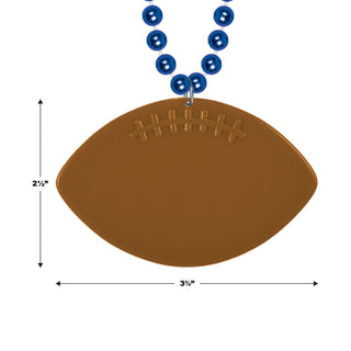 Beads w/Football Medallion - Blue