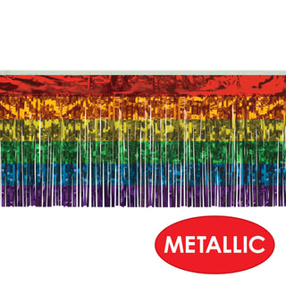 Rainbow Metallic Fringe Drape