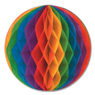 Honeycomb Tissue Ball, 12" Rainbow Colors