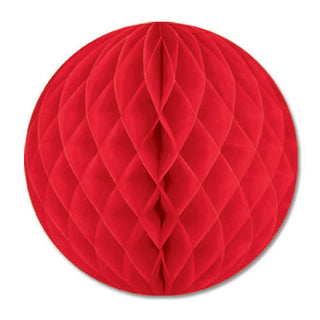 Honeycomb Tissue Ball, 12" Red