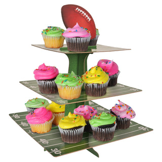 Football Field Cupcake Stand, Three Tier