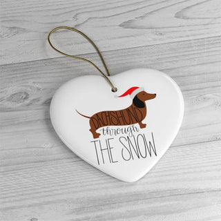 Dachshund Through The Snow Ornament, Funny Dog Cute