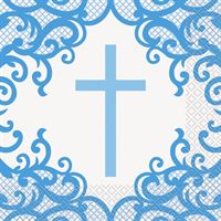 Cross Lunch Napkins, Blue