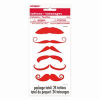 Assorted Red Mustache Sticker tattoos