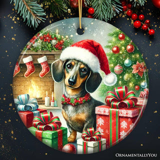 Festive Dachshund Delight Ornament, Joyful Gift and Decor