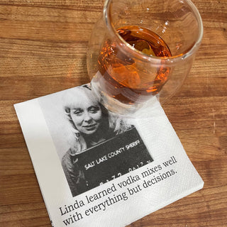 Cocktail Napkins, Linda learned vodka mixes...