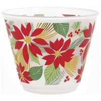 9 ounce Christmas Cups, Vintage Printed Poinsettias
