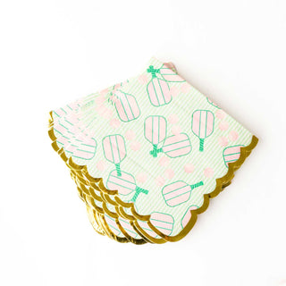 Pickleball Stripe Paper Beverage Napkin Packs