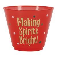 Vintage Christmas "Making Spirits Bright" 9oz Plastic Cups