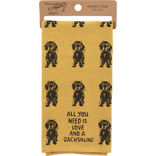 Love And A Dachshund Kitchen Towel