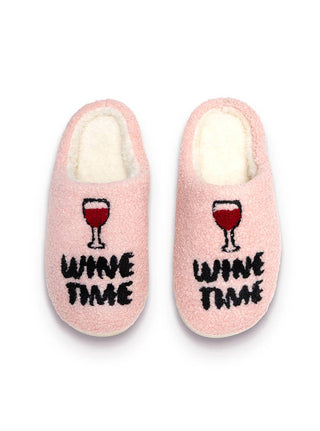 Indoor / Outdoor Slippers - "Wine Time" - Pink