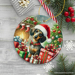 Festive Dachshund Delight Ornament, Joyful Gift and Decor