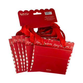 Christmas Script Gift Bag Set of 6