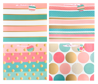 Gift Bag, Large Everyday Bag - fun stripes and polka dot patterns