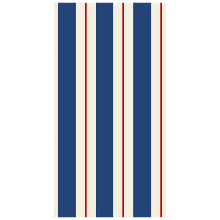 Guest Towel, Navy Red Awning Stripe
