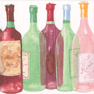Cocktail Napkins, Caspari Wine Bottles