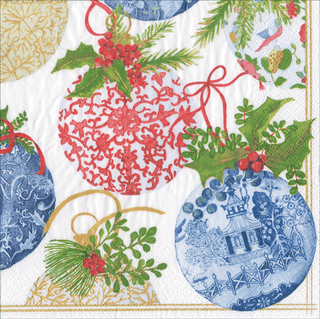 Cocktail Napkins, Caspari Porcelain Ornaments