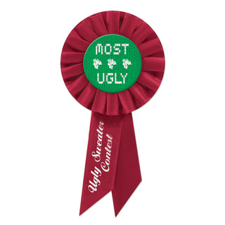 Ugly Sweater Rosette Ribbon Award