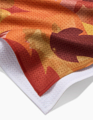 Watercolor Fallen Leaves Tea Towel