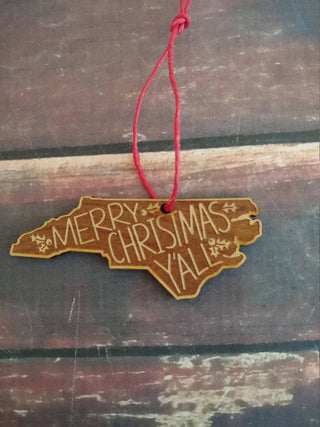 Merry Christmas Y'all North Carolina Christmas Ornament
