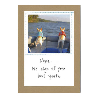 "Nope. No sign of your lost youth."