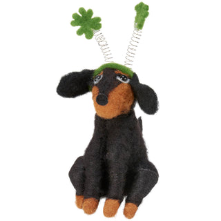 Ornament, Dog with Shamrock Headband
