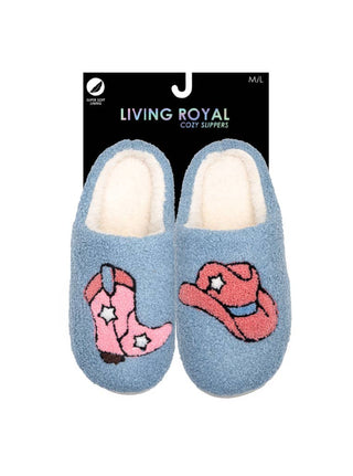 Indoor / Outdoor Slippers - Clouds - Light Blue