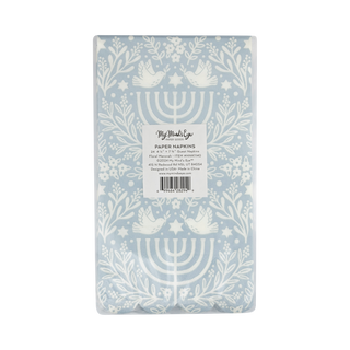 Floral Menorah Dinner Napkin