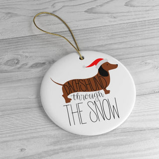 Dachshund Through The Snow Ornament, Funny Dog Cute
