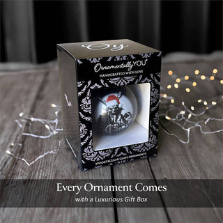 Krampus Christmas Spooky Portrait Glass Ornament