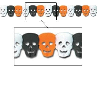 Halloween Tissue Garlands, 12' each, Pumpkins and Skulls
